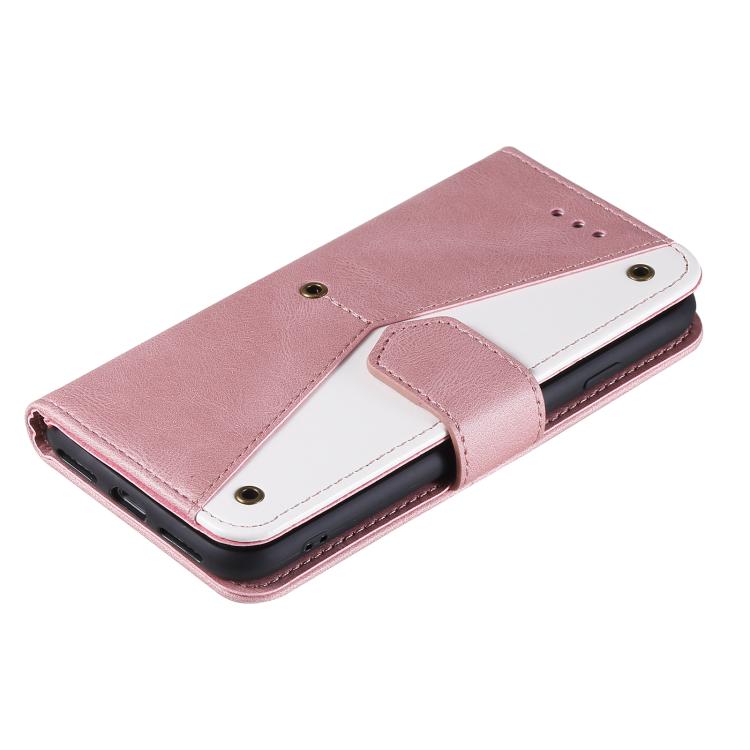 For iPhone 16e Nail Skin Feel Stitching Calf Texture Leather Phone Case(Rose Gold) - free shipping - PMC TechLife - Order now!