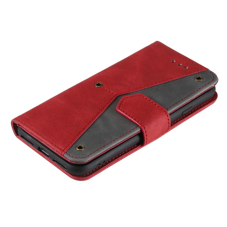 For iPhone 16e Nail Skin Feel Stitching Calf Texture Leather Phone Case(Red) - iPhone 16e Cases by PMC TechLife | Online Shopping South Africa | PMC TechLife | Buy Now Pay Later Mobicred