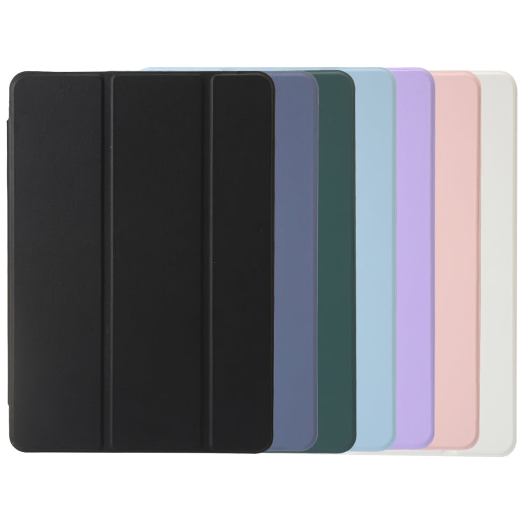 For Huawei Matepad SE 11 2024 Clear Acrylic 3-Fold Leather Tablet Case(Black) - Huawei by PMC Jewellery | Online Shopping South Africa | PMC Jewellery | Buy Now Pay Later Mobicred