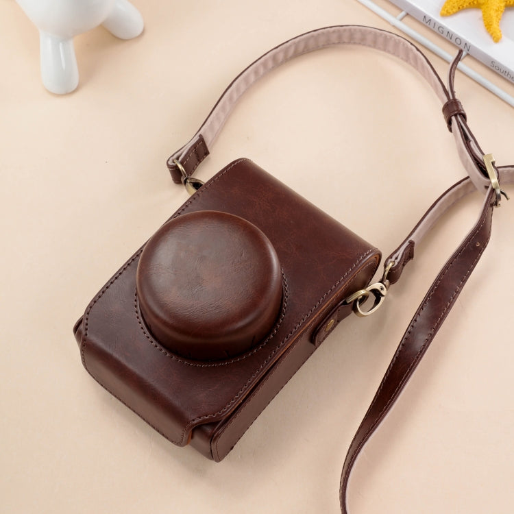For FUJIFILM X100VI Full Body Leather Camera Case Bag with Strap(Coffee) - Leather Bag by PMC Jewellery | Online Shopping South Africa | PMC Jewellery | Buy Now Pay Later Mobicred