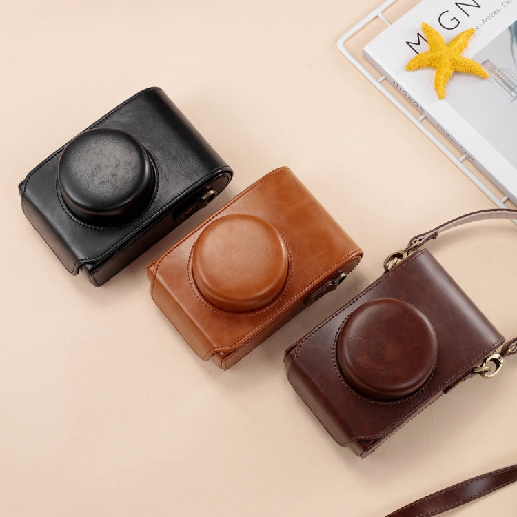 For FUJIFILM X100VI Full Body Leather Camera Case Bag with Strap(Coffee) - Leather Bag by PMC TechLife | Online Shopping South Africa | PMC TechLife | Buy Now Pay Later Mobicred