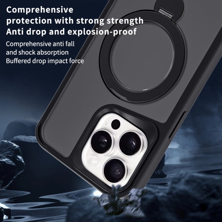 For iPhone 16 Plus Invisible Fulcrum Holder MagSafe Phone Case(Coffee)