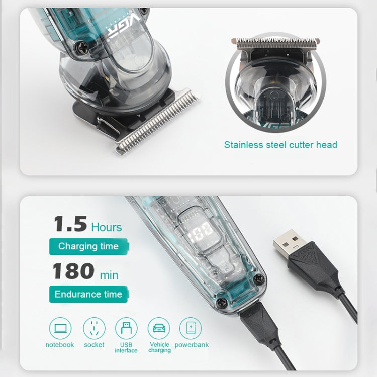 VGR V-949 5W USB LED Digital Display Multifunctional Hair Clipper - free shipping - PMC TechLife - Order now!