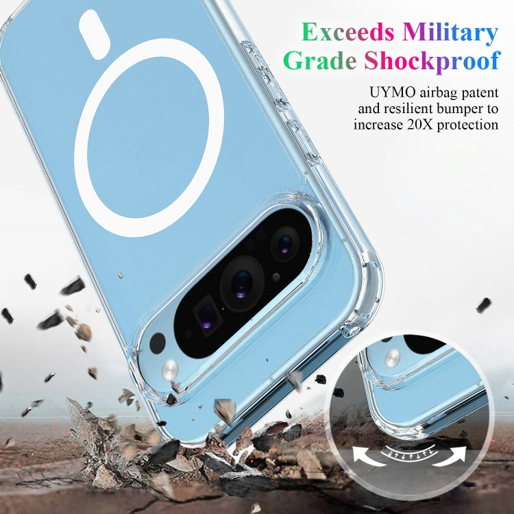 For Google Pixel 9 Pro Big Pore Acrylic PC Hybrid TPU MagSafe Phone Case(Transparent) - Google Cases by PMC TechLife | Online Shopping South Africa | PMC TechLife | Buy Now Pay Later Mobicred