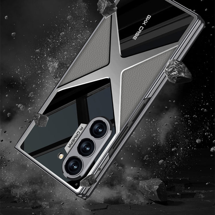 For Samsung Galaxy Z Fold6 GKK Integrated Leather Electroplating Supersonic Speed Shockproof Phone Case(Titanium Gray) - free shipping - PMC Jewellery - Order now!