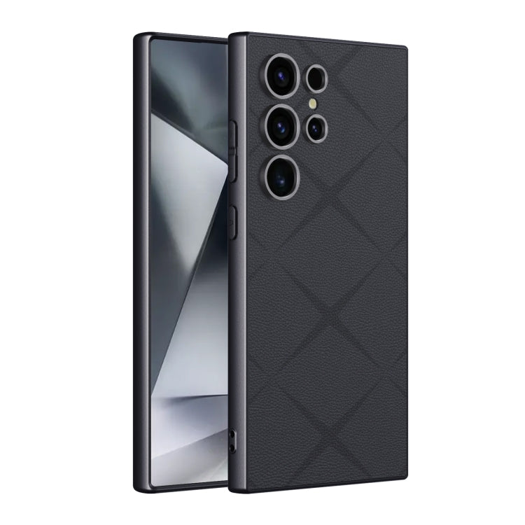 For Samsung Galaxy S24 Ultra 5G GKK Asterism Metal Paint Skin Feel Leather Full Coverage Phone Case, Not Included Pen(Black)