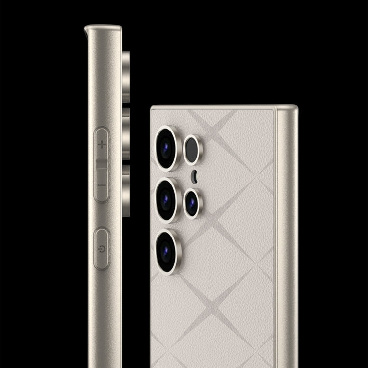 For Samsung Galaxy S24 Ultra 5G GKK Asterism Metal Paint Skin Feel Leather Full Coverage Phone Case, Not Included Pen(Grey)