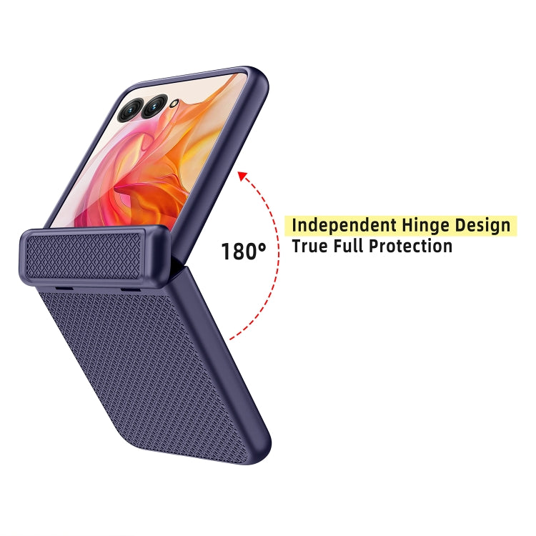 For Motorola Razr 50 Ultra Integrated Fold Hinge Grid Texture Phone Case(Green)
