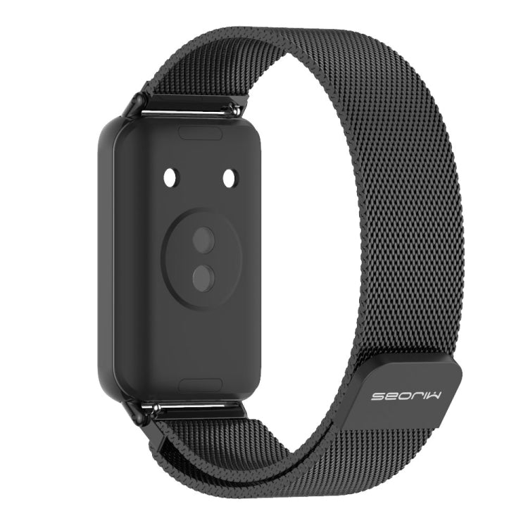 For Honor Band 10 / 9 MIJOBS Milan Magnetic Stainless Steel Watch Band(Black)