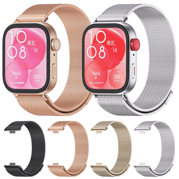 For Huawei Watch Fit3 MIJOBS Milan Magnetic Stainless Steel Watch Band(Silver) - free shipping - PMc TechLife - Order now!