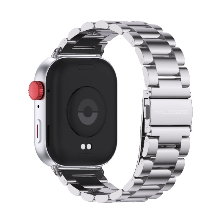 For Huawei Watch Fit3 MIJOBS Three-Beads Stainless Steel Watch Band(Silver)