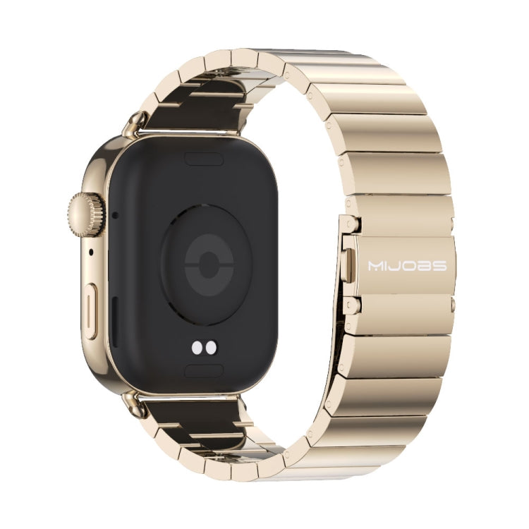 For Huawei Watch Fit3 MIJOBS Bamboo Stainless Steel Watch Band(Light Gold)