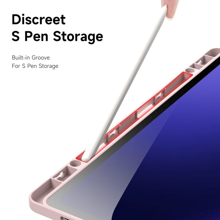 For Samsung Galaxy Tab S9+ / S9 FE+ DUX DUCIS Magi Series Smart Leather Tablet Case(Pink)