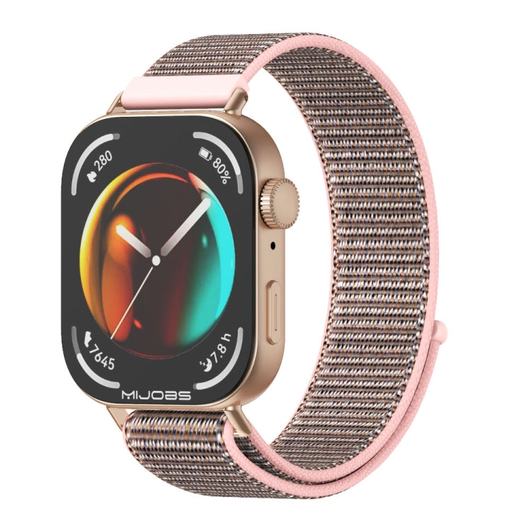 For Huawei Watch Fit3 MIJOBS Breathable Nylon Loop Watch Band(Pink Sand Rose Gold)