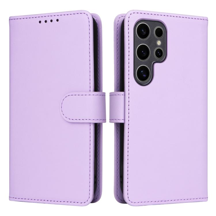 For Samsung Galaxy S25 Ultra 5G BETOPNICE BN-005 2 in 1 Detachable Imitate Genuine Leather Phone Case(Light Purple)
