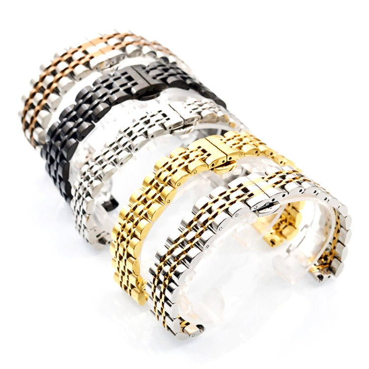 For Garmin Lily 2 Seven-beads 14mm Stainless Steel Watch Band(Silver Rose Gold) - Watch Bands by PMc TechLife | Online Shopping South Africa | PMc TechLife | Buy Now Pay Later Mobicred