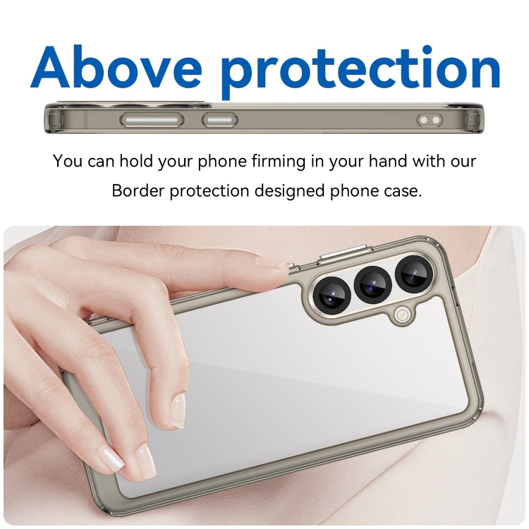 For Samsung Galaxy S25+ 5G Colorful Series Acrylic Hybrid TPU Phone Case(Transparent Grey)