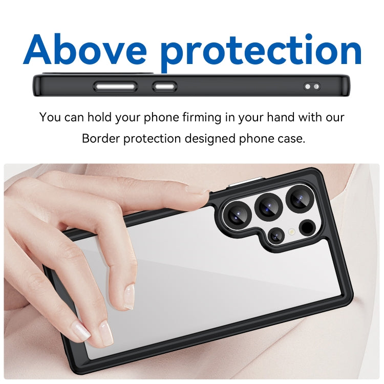 For Samsung Galaxy S25 Ultra 5G Colorful Series Acrylic Hybrid TPU Phone Case(Black)