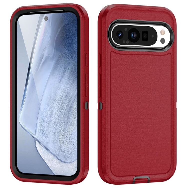 For Google Pixel 9 Pro Life Water-resistant Rugged PC + Silicone Phone Case(Red + Black)