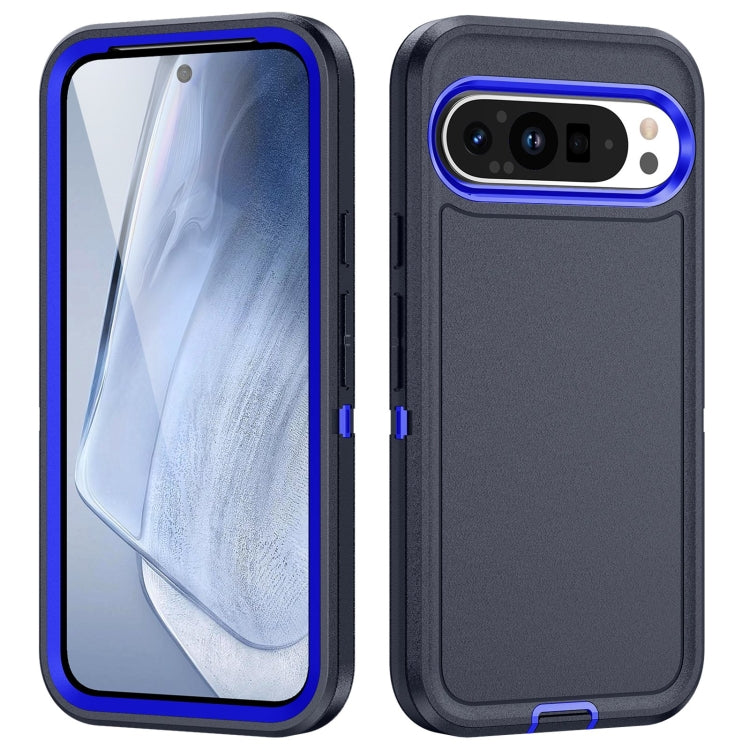 For Google Pixel 9 Pro Life Water-resistant Rugged PC + Silicone Phone Case(Dark Blue + Royal Blue)