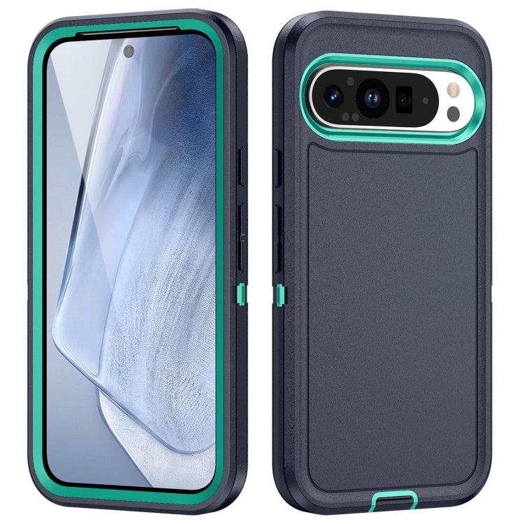 For Google Pixel 9 Pro Life Water-resistant Rugged PC + Silicone Phone Case(Dark Blue + Light Blue)