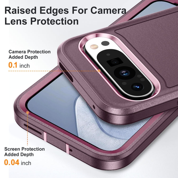 For Google Pixel 9 Pro Life Water-resistant Rugged PC + Silicone Phone Case(Purple + Pink)