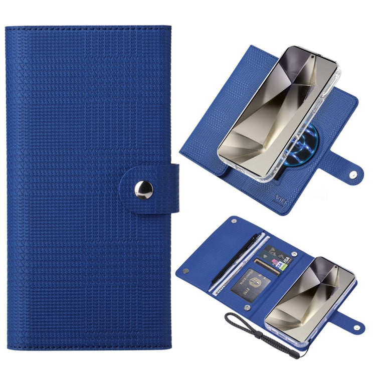 For Samsung Galaxy S24 Ultra 5G ViLi GHB-C Series RFID MagSafe Magnetic Flip Leather Phone Case(Blue)