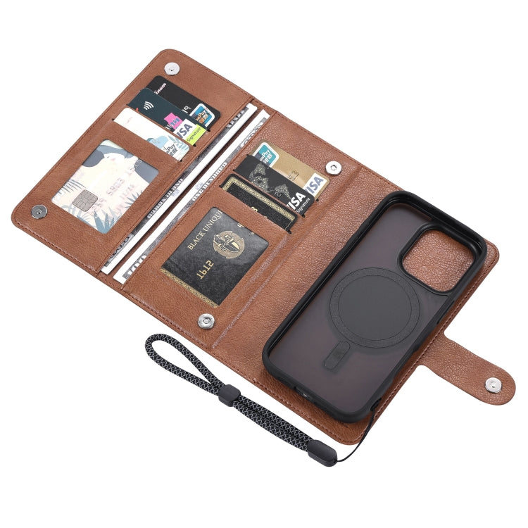 For iPhone 16 Pro ViLi GVA Series MagSafe Magnetic RFID Leather Phone Case(Brown)