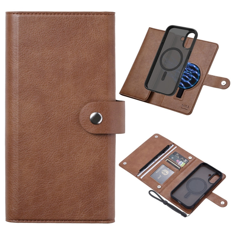 For iPhone 16 Plus ViLi GVS Series MagSafe Magnetic RFID Leather Phone Case(Brown)