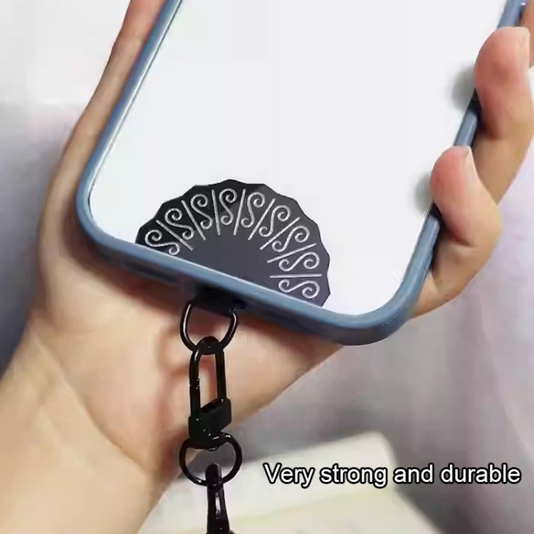 Fan-shaped Metal Mobile Phone Lanyard Fixing Gasket(Silver) - free shipping - PMC Jewellery - Order now!