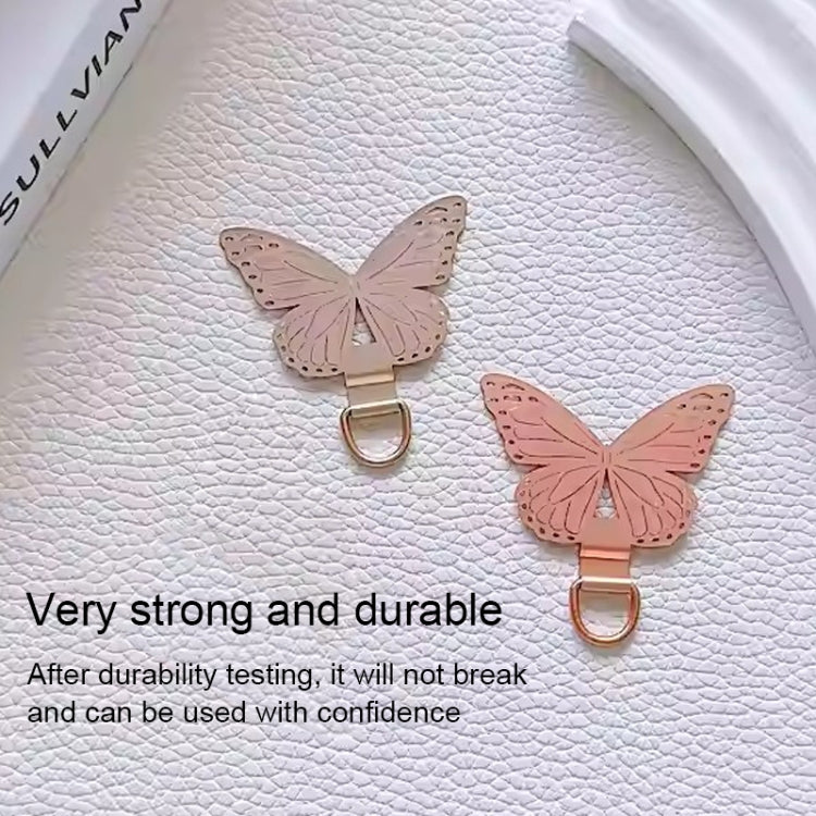 Butterfly Metal Mobile Phone Lanyard Fixing Gasket(Gold) - free shipping - PMC Jewellery - Order now!