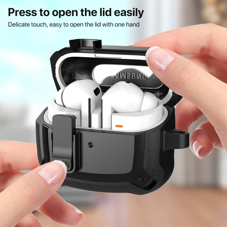 For Samsung Galaxy Buds 3 / 3 Pro Bumblebee Earphone Protective Case with Switch & Hook(Black Red)