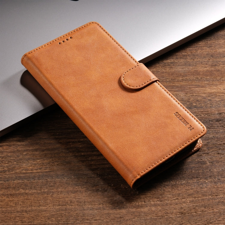 For Motorola Moto G 5G 2024 N.BEKUS CSJ-P1 Solid Color Leather Phone Case(Brown)