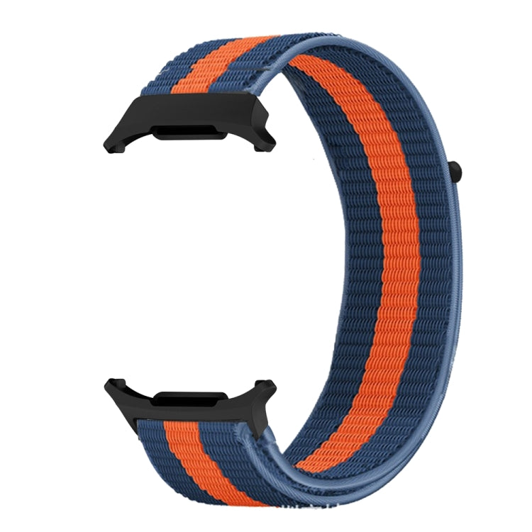 For Samsung Galaxy Watch Ultra 47mm Plastic Connector Nylon Loop Watch Band(Blue Orange Blue)