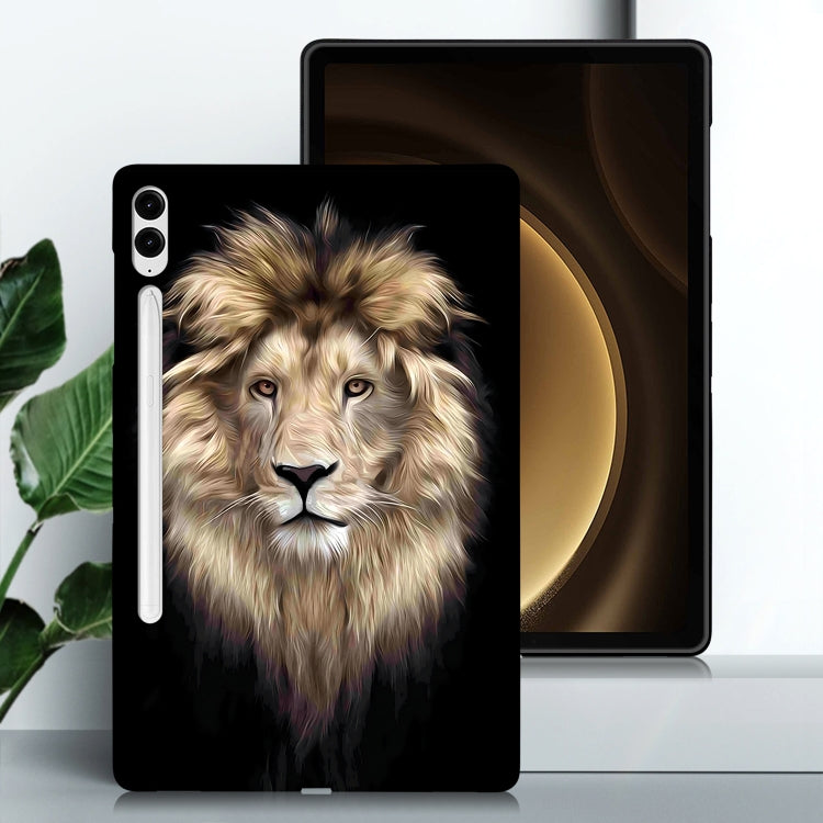 For Samsung Galaxy Tab S9+ / S9 FE+ Color Painting Pattern Smart Tablet TPU Case(Lion)