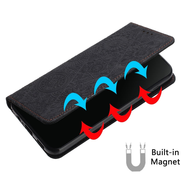 For Google Pixel 9 Pro XL Ethnic Embossed Adsorption Leather Phone Case(Black) - Google Cases by PMC TechLife | Online Shopping South Africa | PMC TechLife | Buy Now Pay Later Mobicred