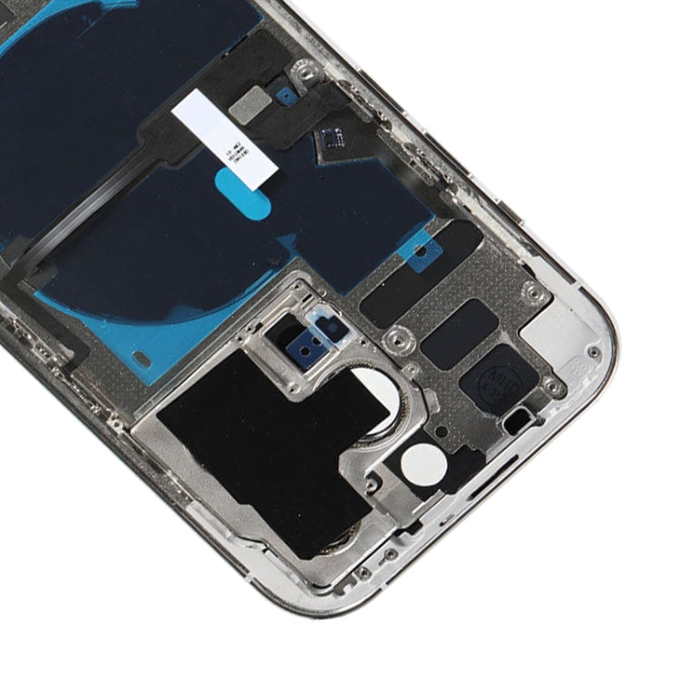 For iPhone 14 Pro Battery Back Cover with Power + Volume Flex Cable + Wireless Charging Module, Version:US Version(Silver)