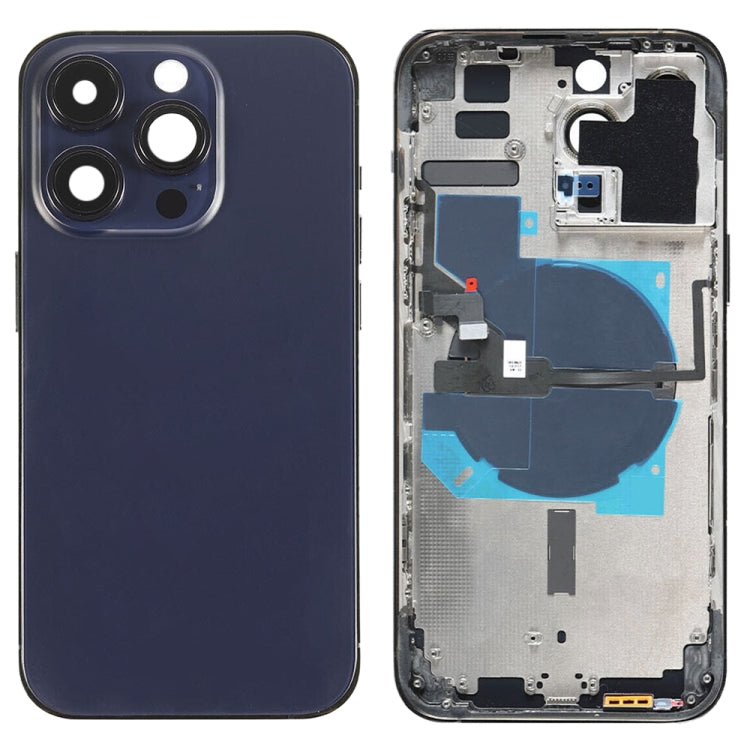 For iPhone 14 Pro Max Battery Back Cover with Power + Volume Flex Cable + Wireless Charging Module, Version:China Version(Purple)