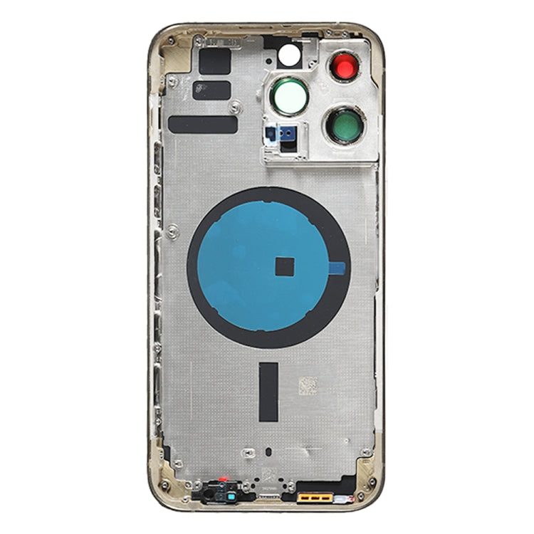For iPhone 14 Pro Max Battery Back Cover with Side Keys & Card Tray, Version:CE EU Version(Gold)