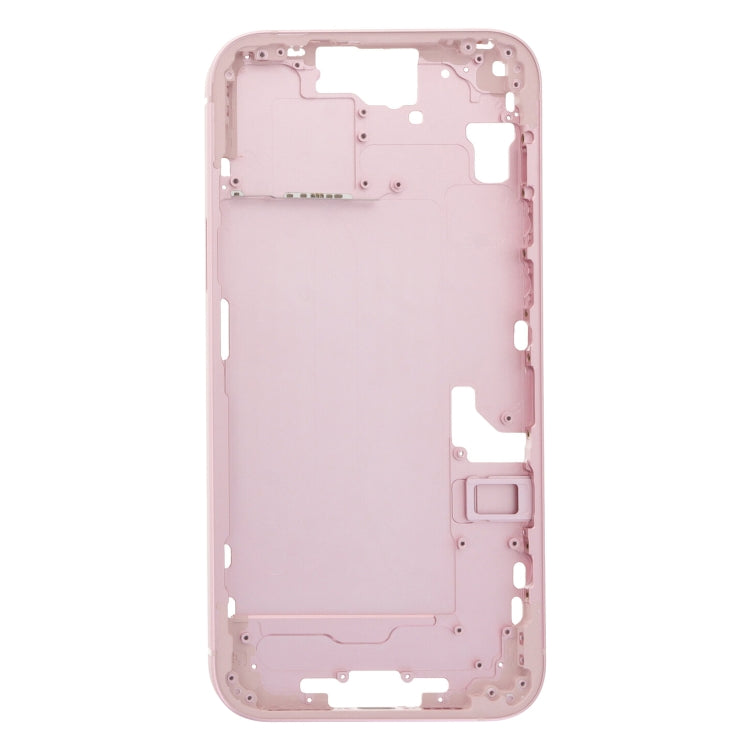 For iPhone 15 Plus Middle Frame Bezel Plate with Side Keys + Card Tray, Version:China Version(Pink)