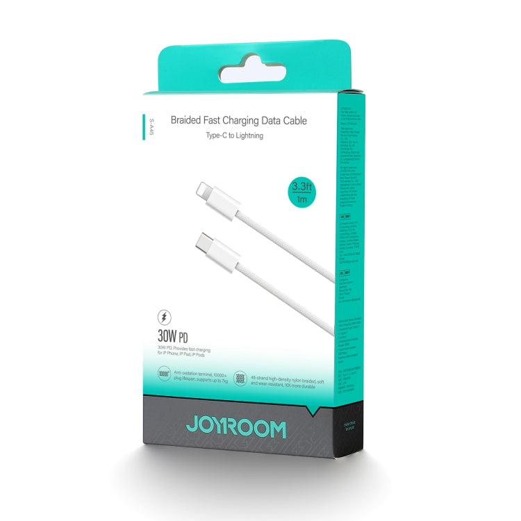 JOYROOM S-A45 30W USB-C / Type-C to 8 Pin Fast Charge Data Cable, Length: 1m(White) - free shipping - PMC Jewellery - Order now!