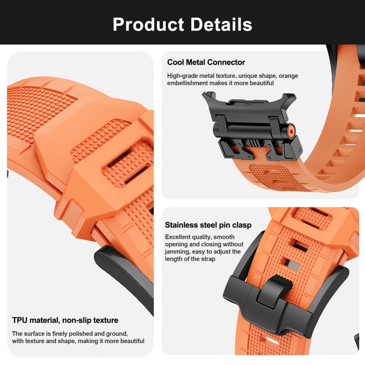 For Samsung Galaxy Watch UItra 47mm Armor TPU Sports Watch Band(Grey Silver)