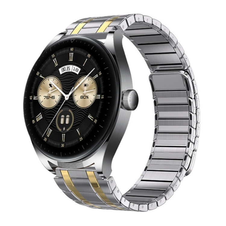 22mm AP Style Chain Magnetic Buckle Stainless Steel Watch Band(Silver Gold)