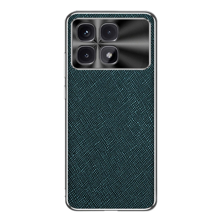For Redmi K70 Ultra Silver Edge Cross Texture PU Leather Phone Case(Dark Green)