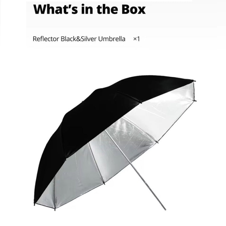 Godox UB002 Photography Studio Reflector Diffuser Umbrella, Size:43 inch 108cm(Black Silver) - by Godox | Online Shopping South Africa | PMC TechLife | Buy Now Pay Later Mobicred