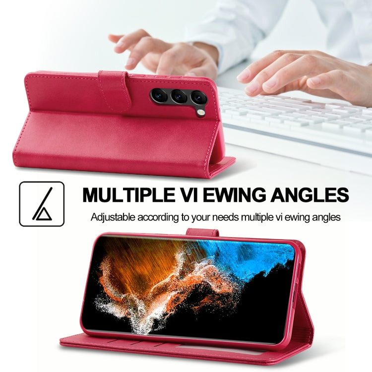 For Samsung Galaxy S25+ 5G LC.IMEEKE Calf Texture Leather Phone Case(Red)