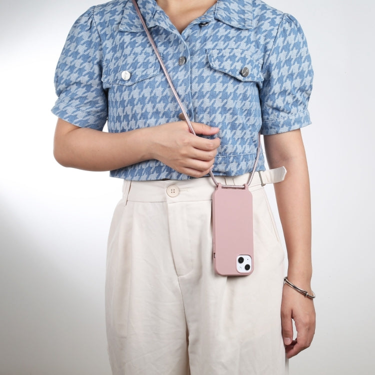 For iPhone 16 Pro Candy Colors TPU Protective Phone Case with Lanyard (Rose Gold) - iPhone 16 Pro Cases by PMC TechLife | Online Shopping South Africa | PMC TechLife | Buy Now Pay Later Mobicred