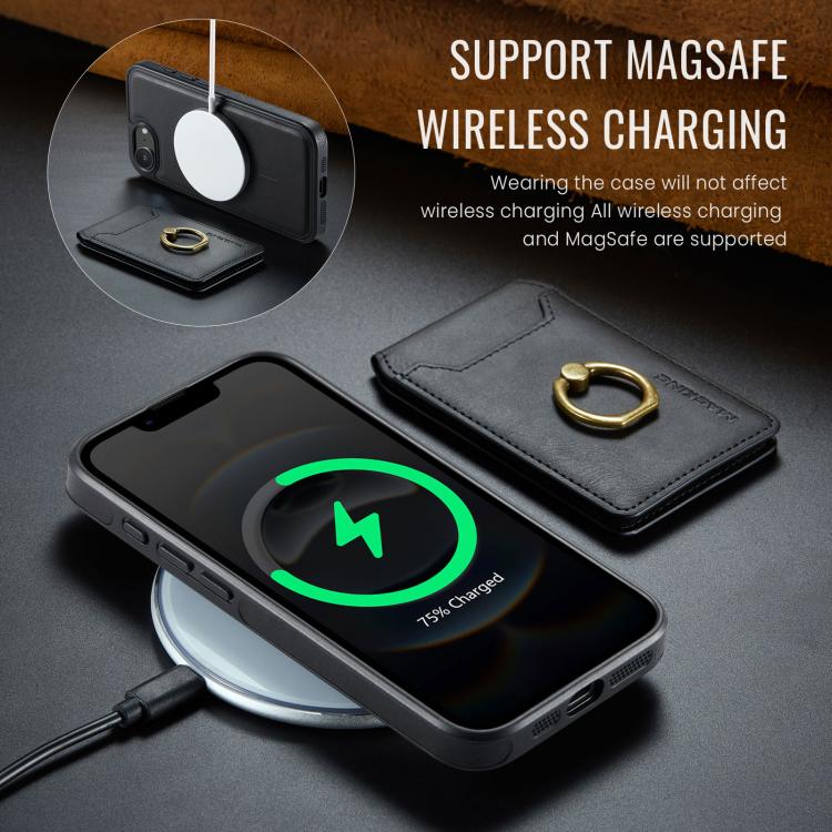 For iPhone 16e DG.MING K1 MagSafe Detachable Wallet RFID Back Cover Phone Case(Black) - free shipping - PMc TechLife - Order now!