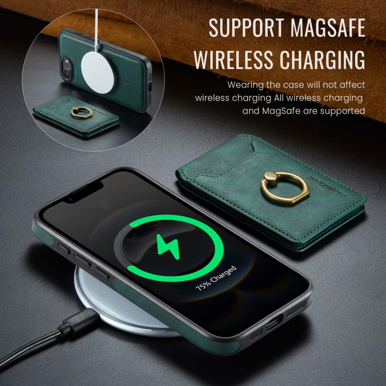 For iPhone 16e DG.MING K1 MagSafe Detachable Wallet RFID Back Cover Phone Case(Green) - free shipping - PMc TechLife - Order now!