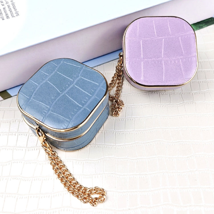 For Samsung Galaxy Buds2 / 2 Pro Crocodile Texture Earbuds Box Leather Protective Case with Metal Bracelet(Purple)
